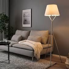 BLÄNKFYR Floor lamp, nickel-plated