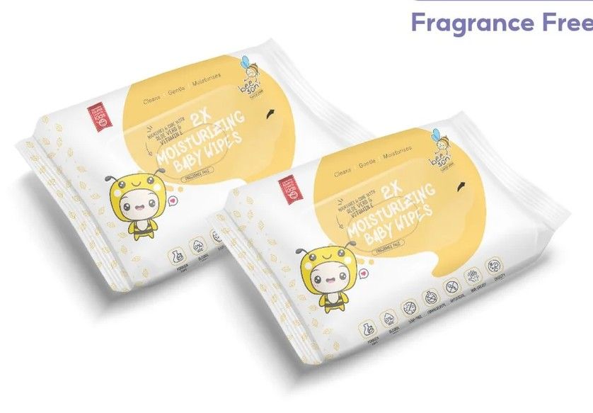 Beeson Double Moisturizing Baby Wet Wipes 30's x 2 Fragrance Free / Fragrance 10832 10833 10832 30‘s,3 Set ( 6 pack ) SL-10832-KK