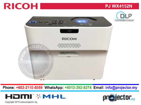 RICOH PJ WX4152N WXGA 3500 LUMENS ULTRA SHORT THROW PROJECTOR