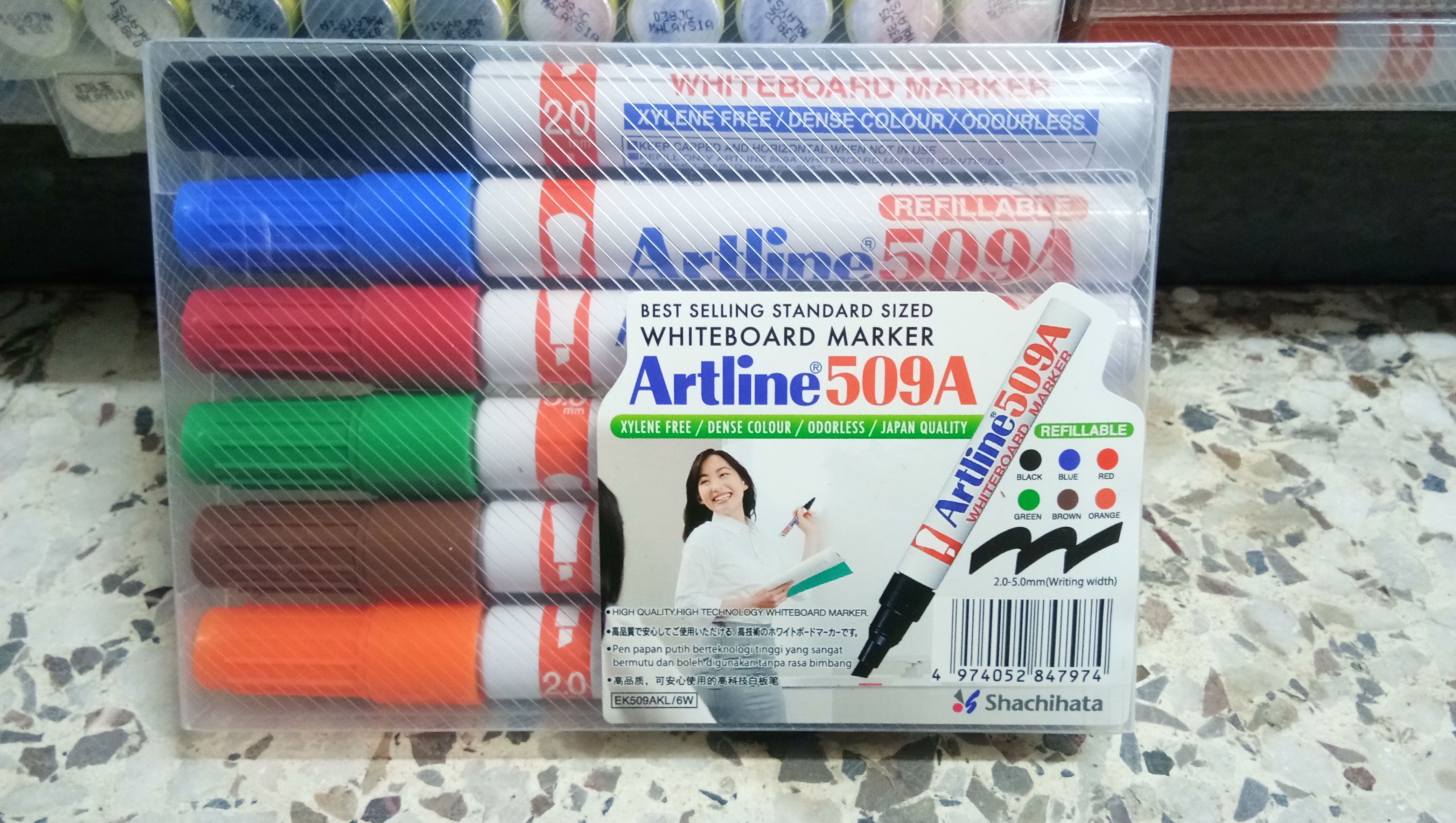 Artline 509A Whiteboard Marker pen ( 6 colors )