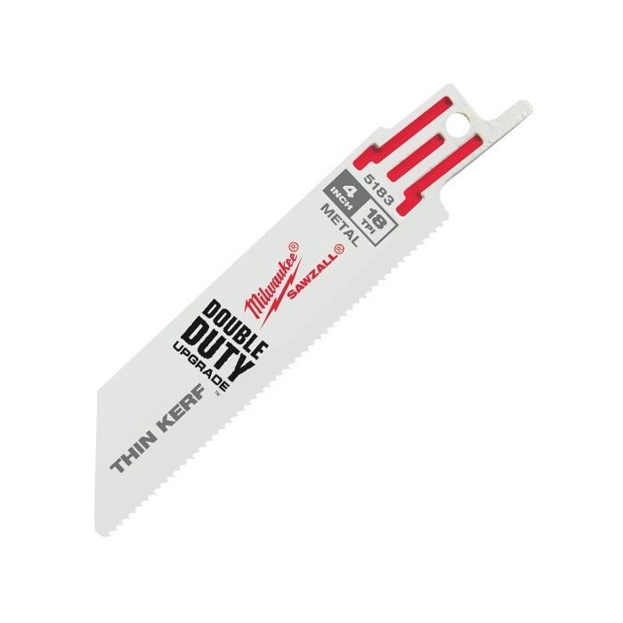 Milwaukee 4" (100mm) 18TPI Thin Kerf SAWZALL™ Blade (5pcs) 48-00-5183