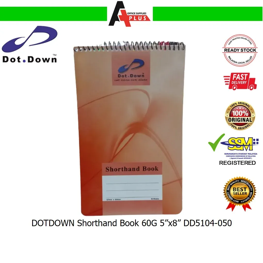 DOTDOWN Shorthand Book 5"x8" 60G / Buku Nota DD5104-050