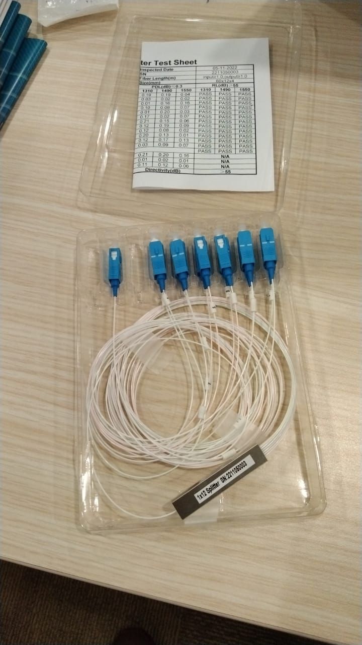 Splitter 1:12 PLC Type , 0.9mm, No Connector input 1m,SC/UPC output 0.7m, G657A1, Micro Type