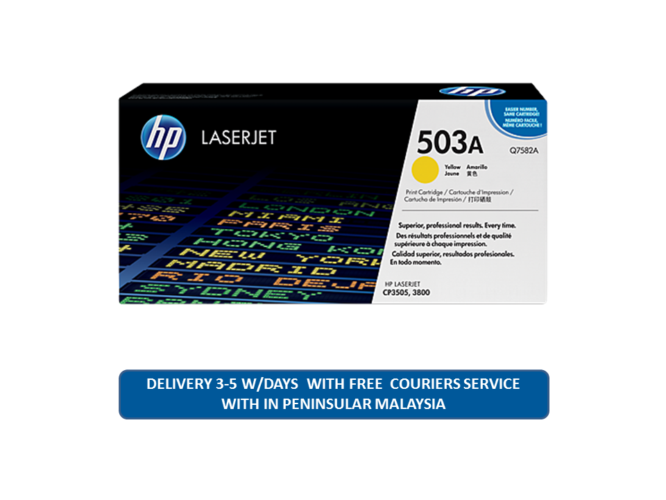 HP 503A Yellow Original LaserJet Toner Cartridge (Q7582A)
