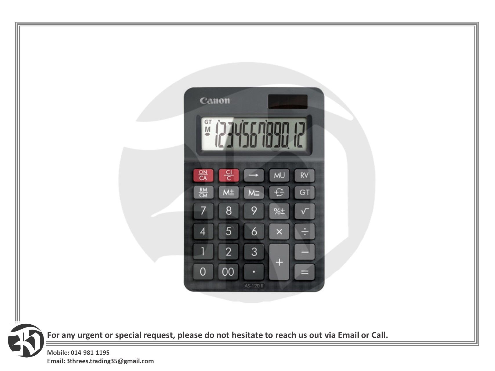 Canon 12 Digits Calculator AS-120 II