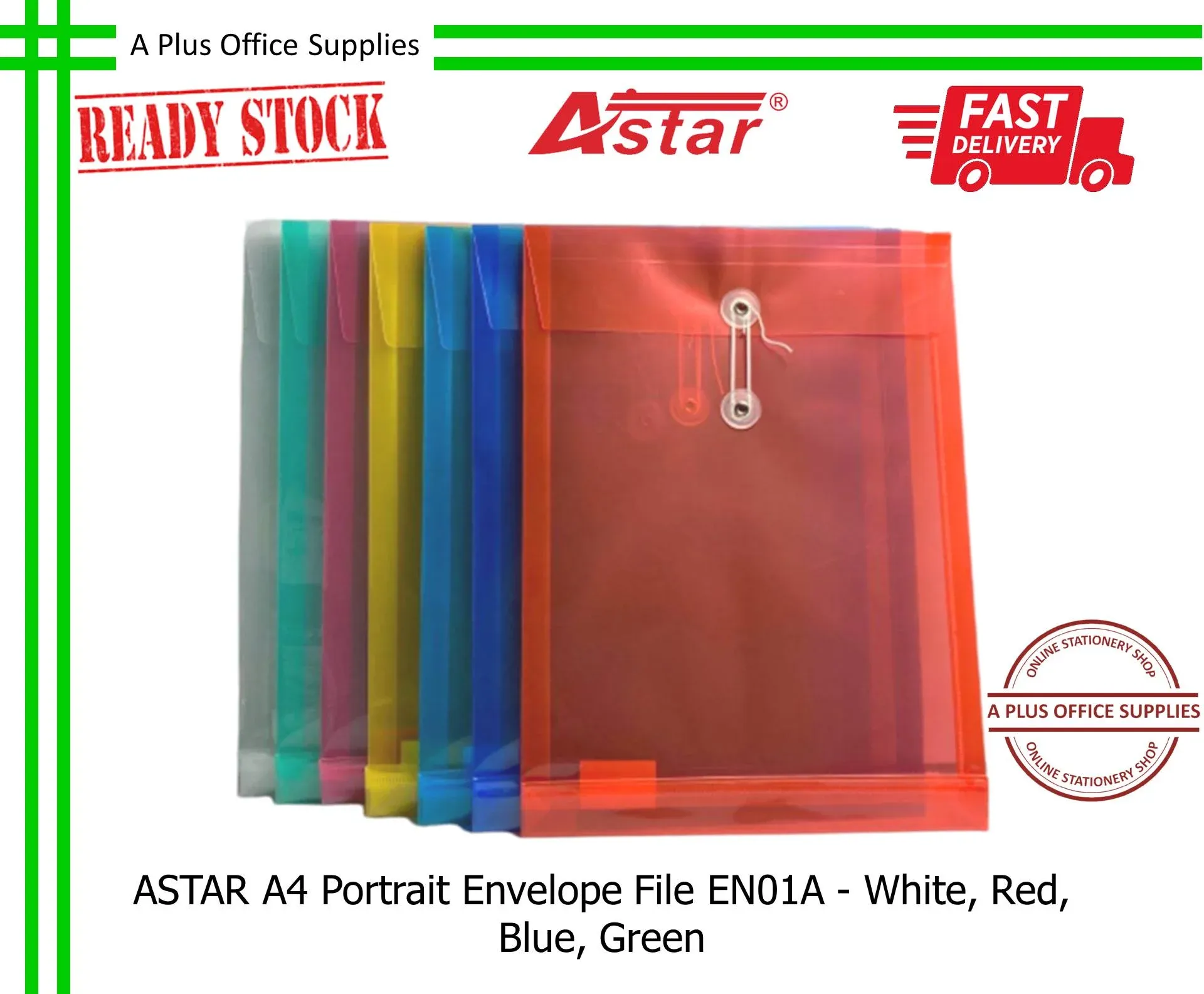 ASTAR Envelope File Portrait EN01A / Fail - White, Red, Blue, Green