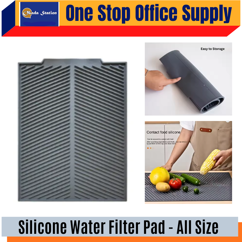 SILICONE WATER FILTER PAD - ALL SIZE / SILICONE DISH DRAINING MAT / SILICONE DISH DRYING MAT / DISH DRYING BOARD PAD / DRAINER TRAY DISH / DRAINING MAT / DRAINAGE PAD