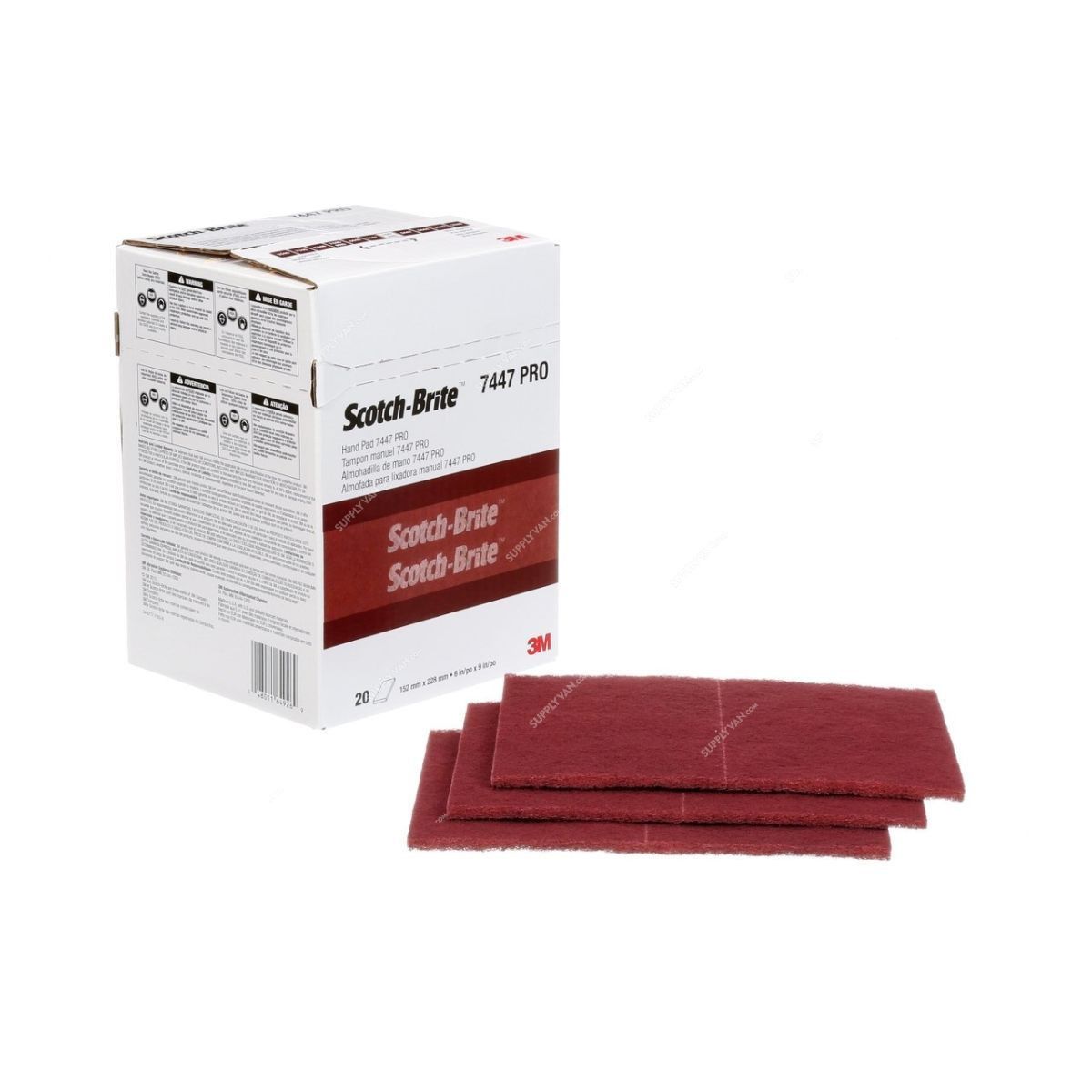 SCOTH-BRITE Hand Pad 3M 7447 9 inch x 6 inch (20 PCS / BOX)
