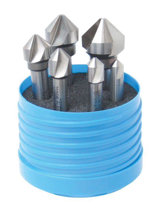 Kennedy Countersink Set, Countersink, Straight Shank, Set of 6, Cobalt High Speed Steel, Uncoated KEN0201160K