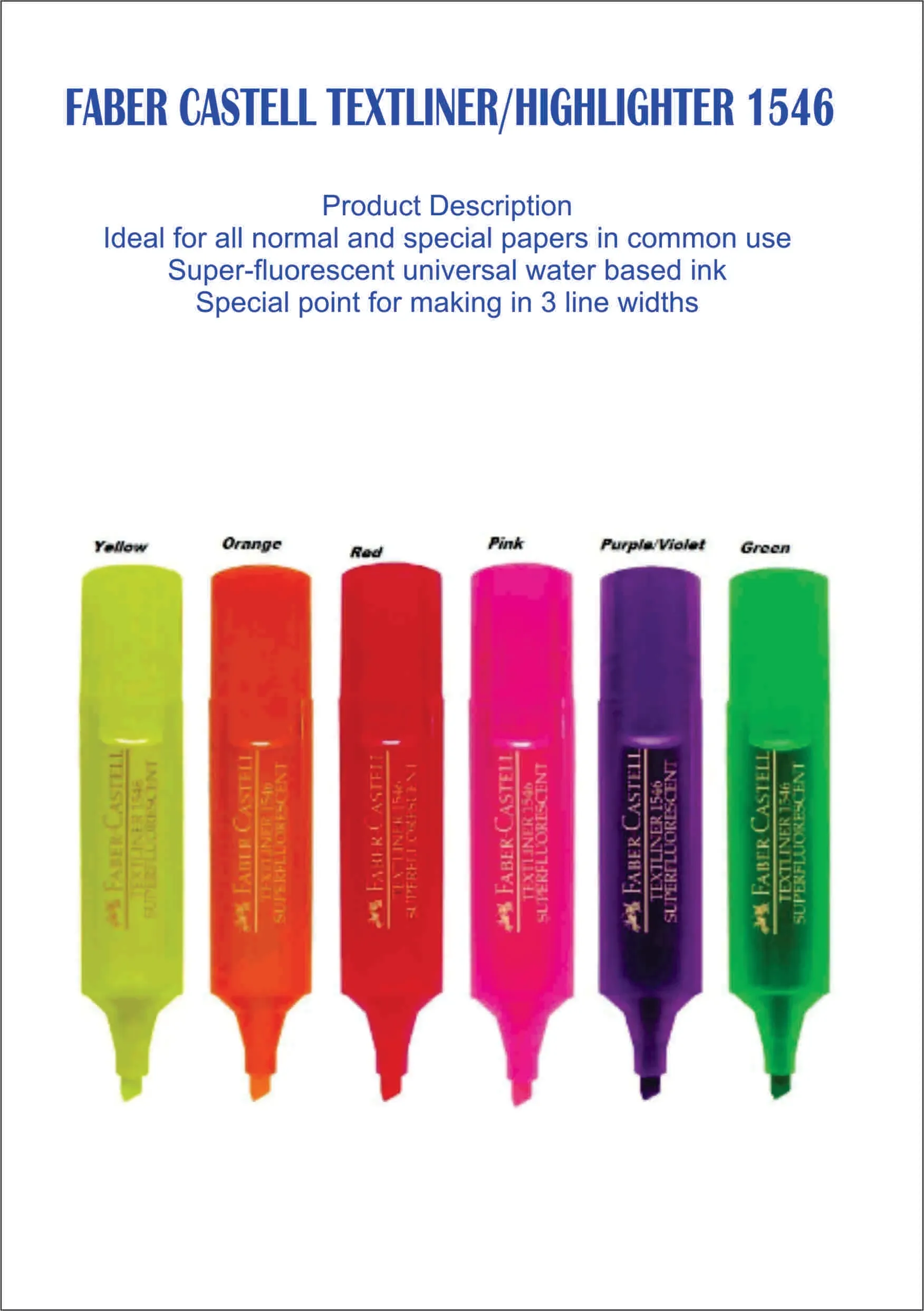 FABER CASTELL TEXTLINER/HIGHLIGHTER 1546-FREE DELIVERY SEMENANJUNG ONLY