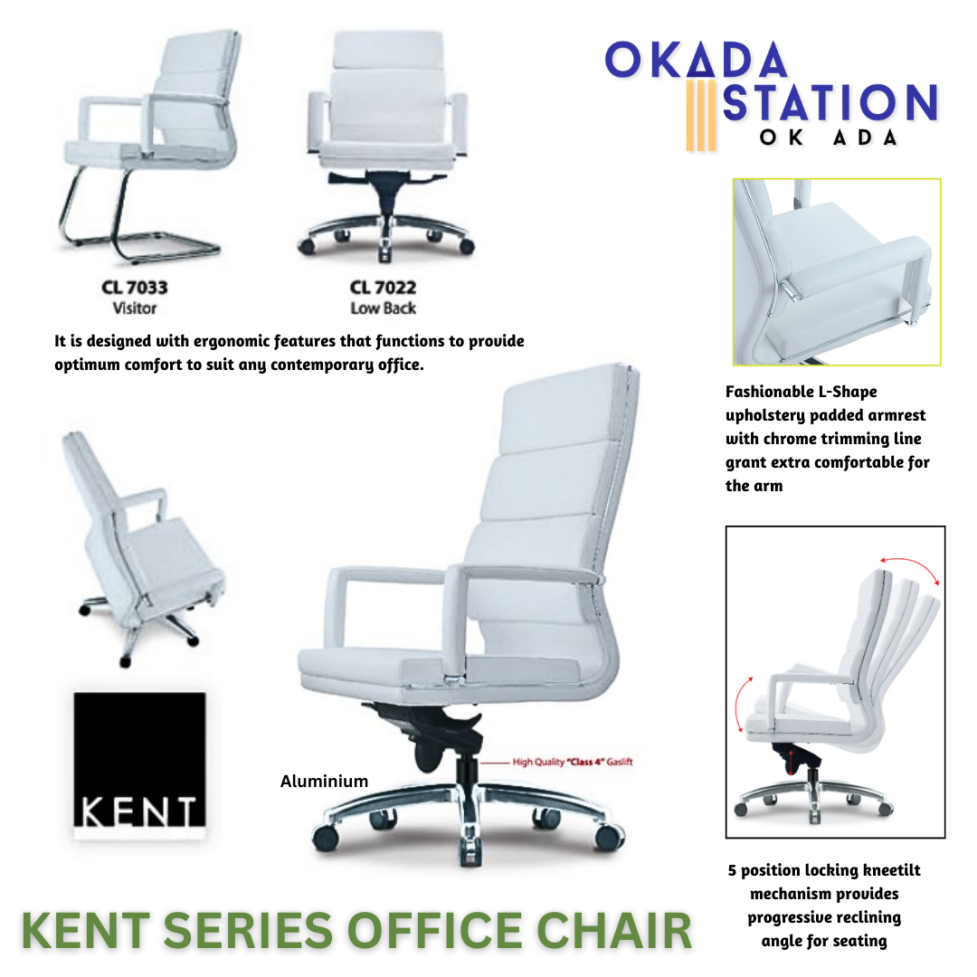 CLASSIC CHAIR KENT PU LEATHER ERGONOMIC OFFICE CHAIR ARMREST WITH UPHOLSTERY PADDED - ALL SIZE / CLASSIC CHAIR / OFFICE CHAIR / ERGONOMIC EXECUTIVE CHAIR / PU LEATHER OFFICE CHAIR / EXECUTIVE OFFICE CHAIR / ERGONOMIC OFFICE CHAIR / CHROME SERIES / CHAIR / KENT