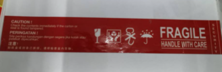 48mm x 50m Red Fragile Tape Suitable for Courier packaging and parcel packaging*Extra thick quality