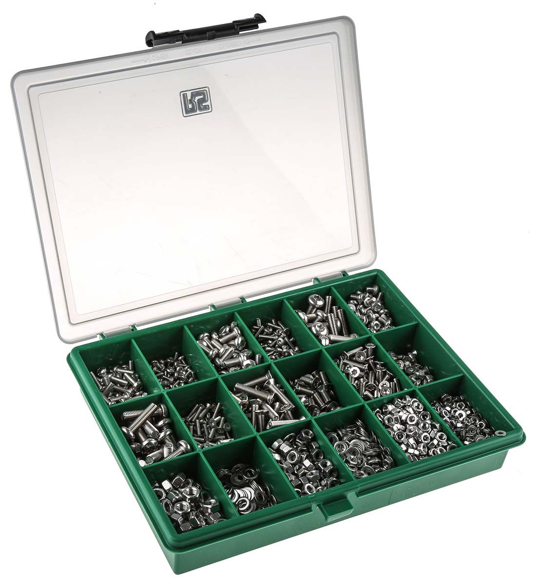 RS PRO Stainless Steel 2475 Piece Torx Drive Screw/Bolt, Nut & Washer Kit