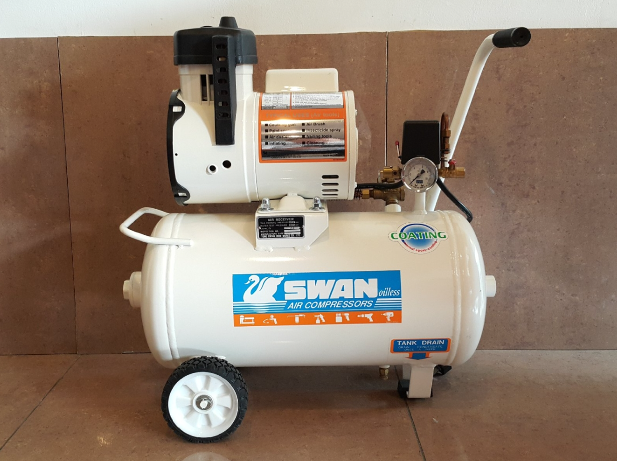 SWAN DR-115-22L OIL FREE AIR COMPRESSOR WITH 1.5HP 220V 1.5HP, 7BAR, FAD122L/MIN, 1 PHASE