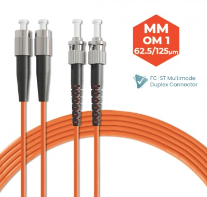 FC-ST 62.5/125 OM1 MULTIMODE DUPLEX FIBER PATCH CABLE 3M 5M
