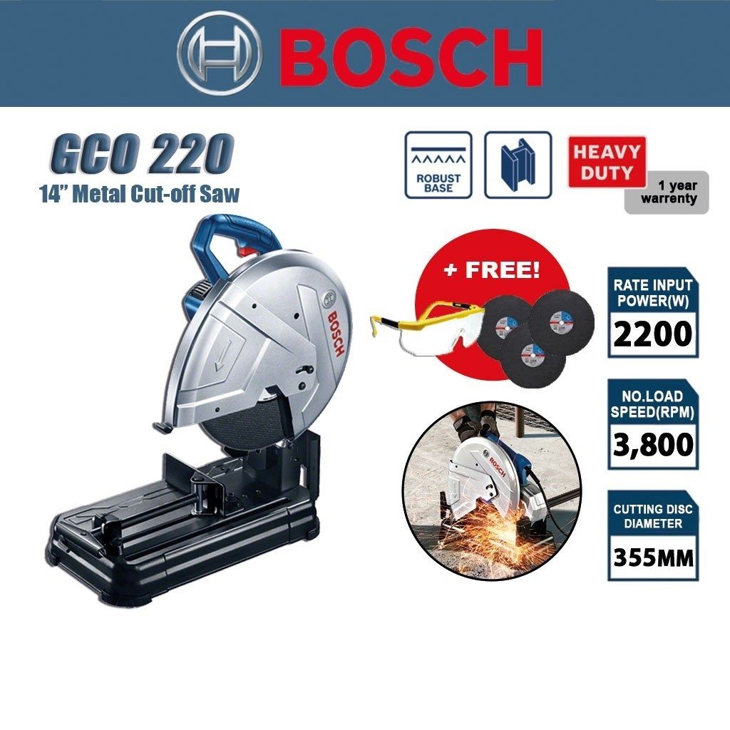 BOSCH GCO 220 Professional Metal Cut-Off Saw With Hex Key + Saw Blade