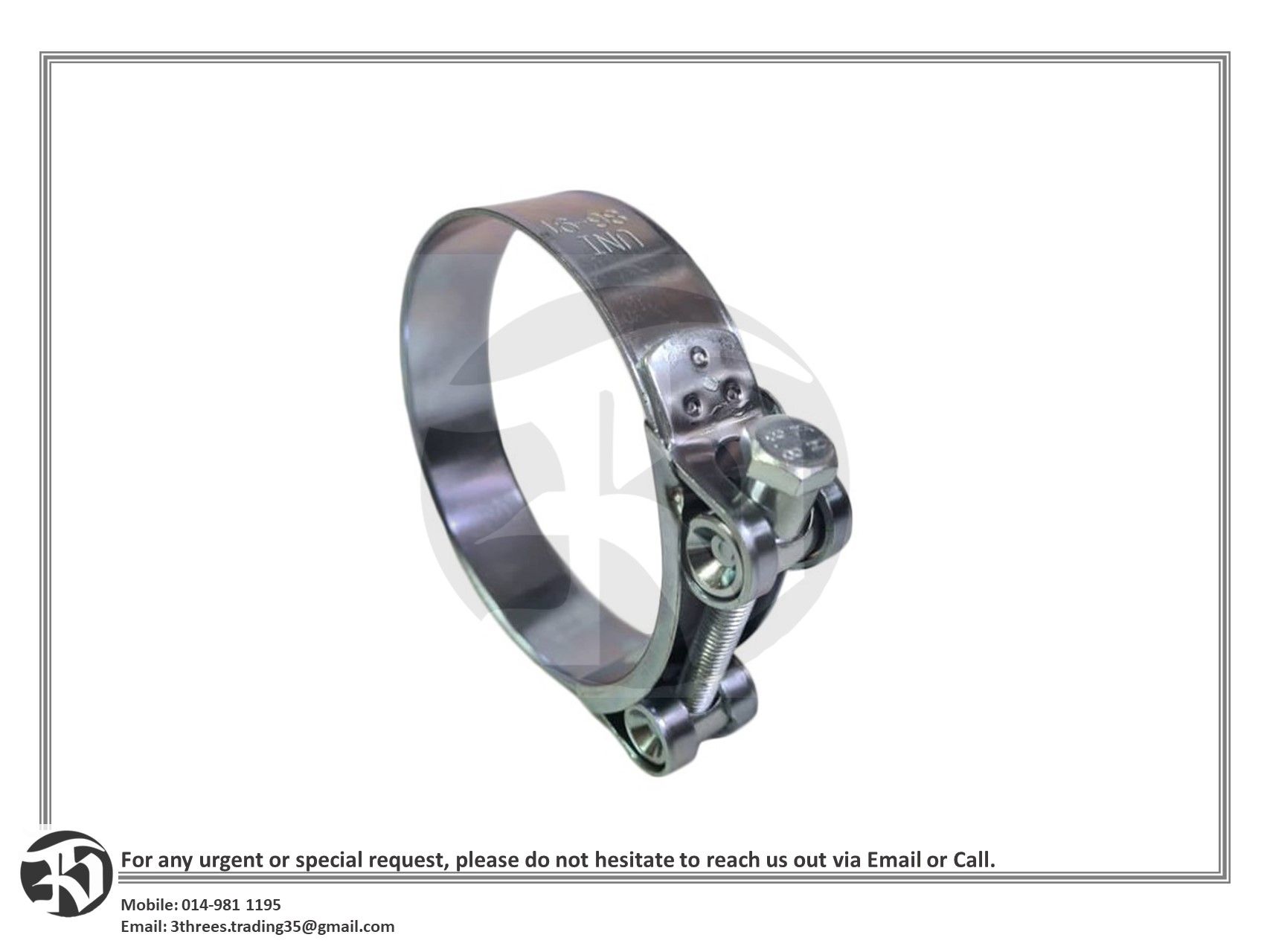 Heavy Duty-Hose clip 1" (23-25mm) /2" (48-51mm)
