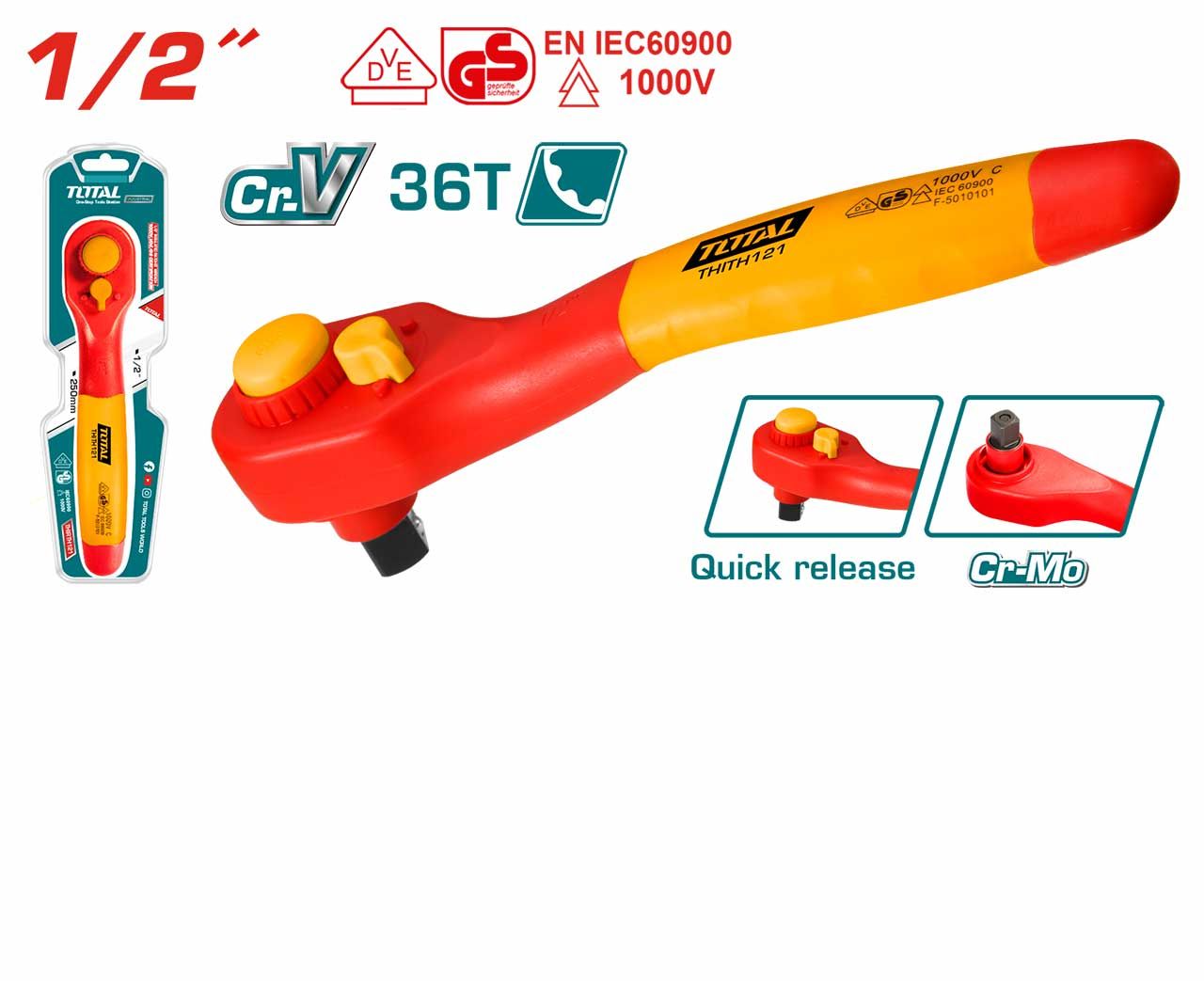 TOTAL THIADW101 Insulated Adjustable Wrench