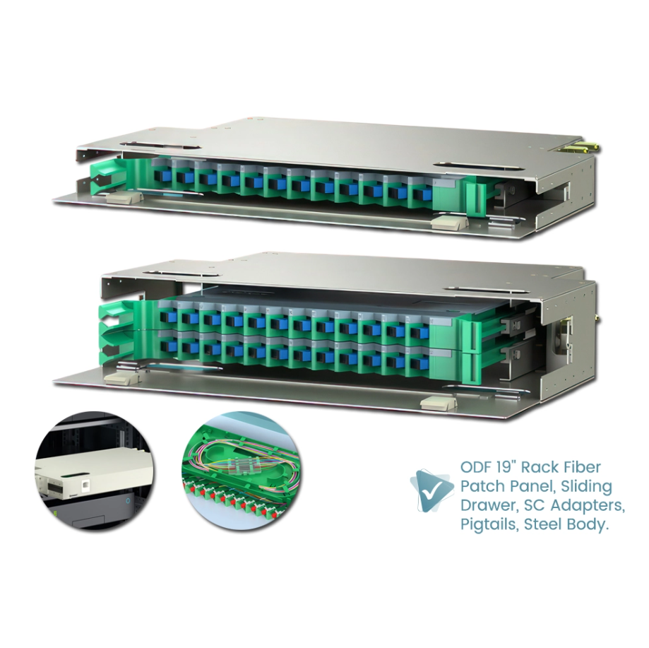 SC/UPC SINGLEMODE SIMPLEX 12-24 PORTS ODF OPTICAL DISTRIBUTION FRAME FIBER TERMINATION BOX