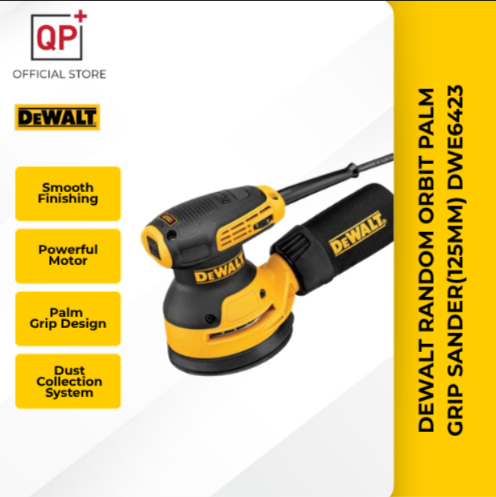 DEWALT RANDOM ORBIT PALM GRIP SANDER(125MM) DWE6423-B1 l MESIN GERINDA TELAPAK ORBIT RAWAK | 随机轨道手砂机-ORBIT SANDER