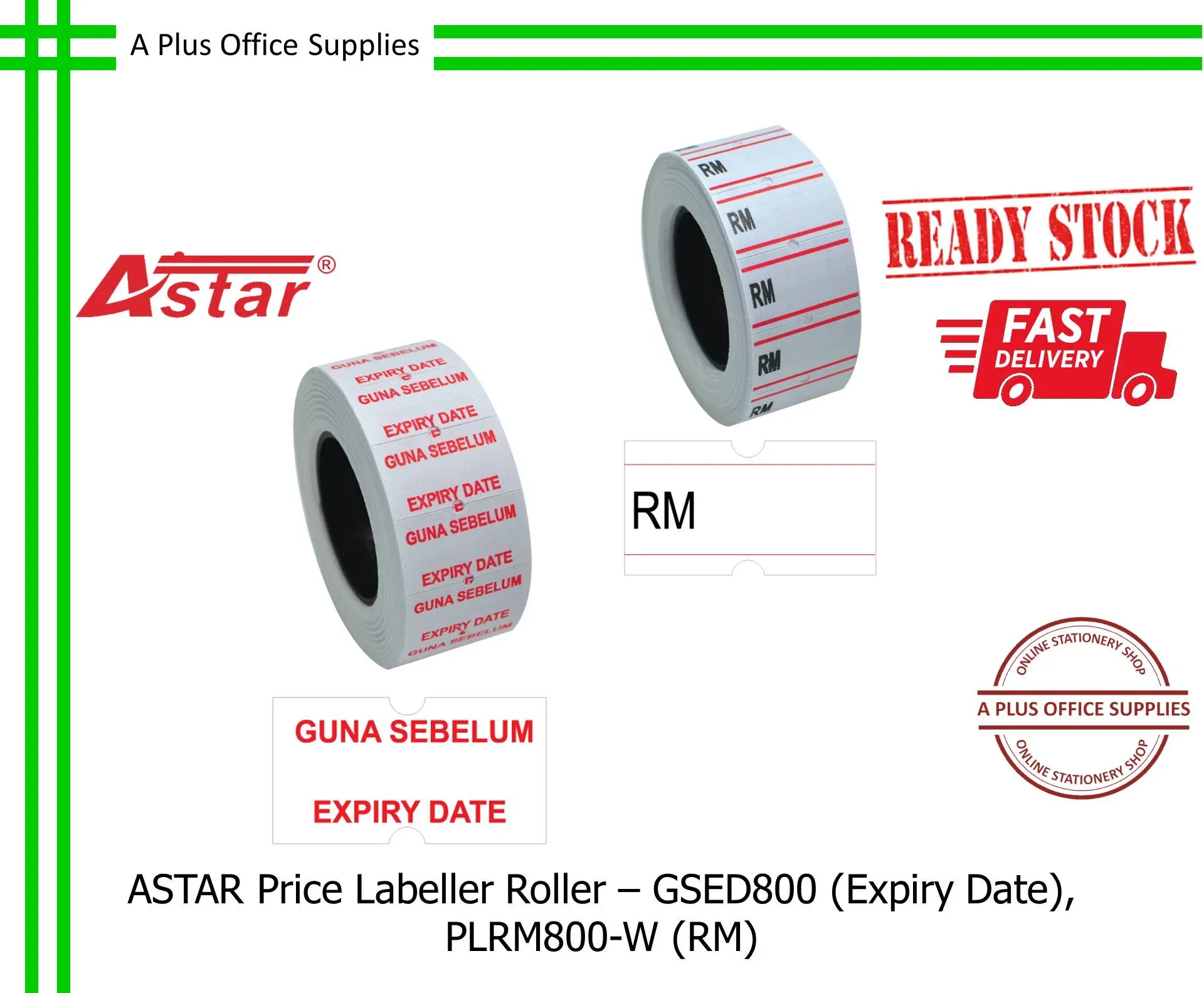 ASTAR Price Labeller Roller / Tanda Harga - GSED800 (Expiry Date), PLRM800-W (RM)