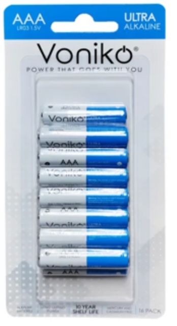 VONIKO Alkaline Battery AAA Batteries - 16 Pcs