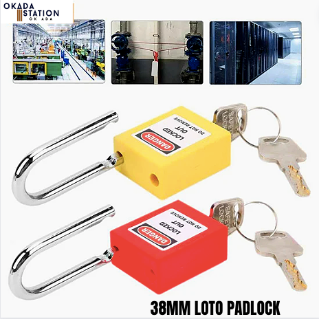 38MM LOTO PADLOCK / Safety Lockout Padlock 38mm Nylon Shackle Engineering Plastics Hazardous Energy Isolation Keyed / PAD LOCK /