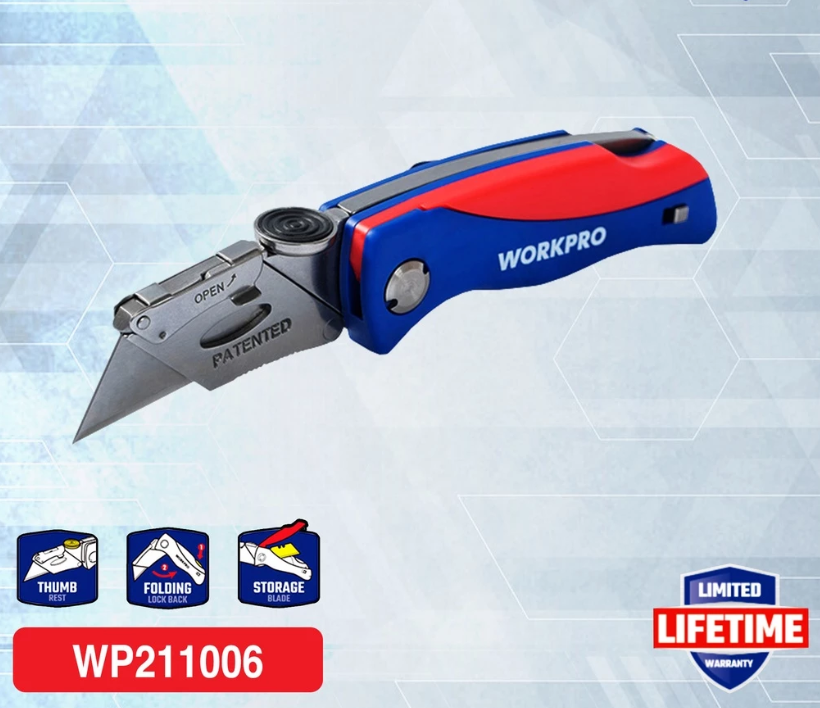 WORKPRO BI-MATERIAL QUICK CHANGE UTILITY KNIFE (WP211006)
