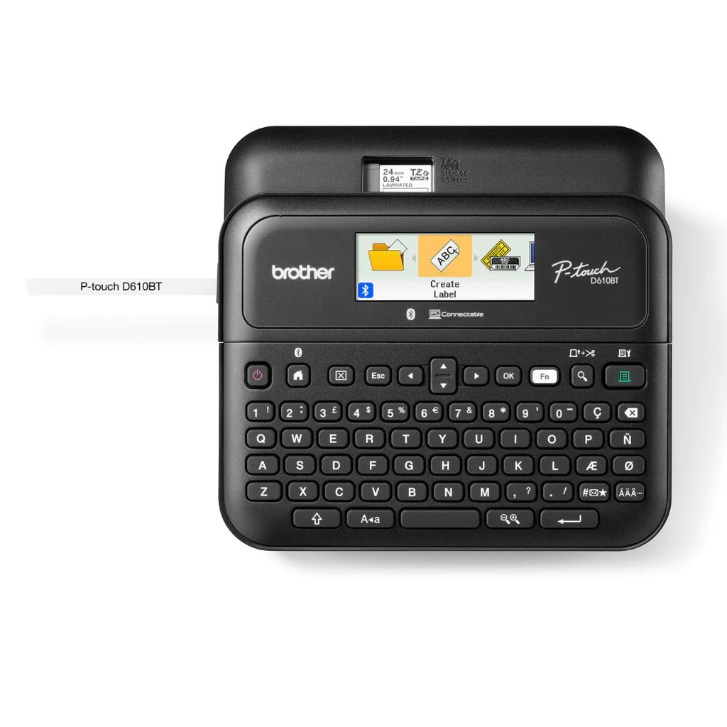 Brother / Label Printer / P-Touch PT-D610BT / 24mm Max / USB , Bluetooth Portable Label Maker / Printer