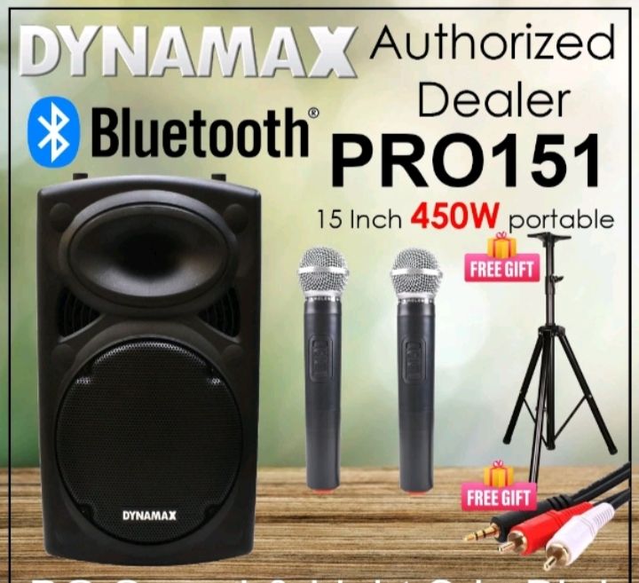 OCHA DYNAMAX PRO150A 15'' Portable Speaker System with 2 Wireless mic REPLACE WITH PRO151 Dynamax NEW VERSION