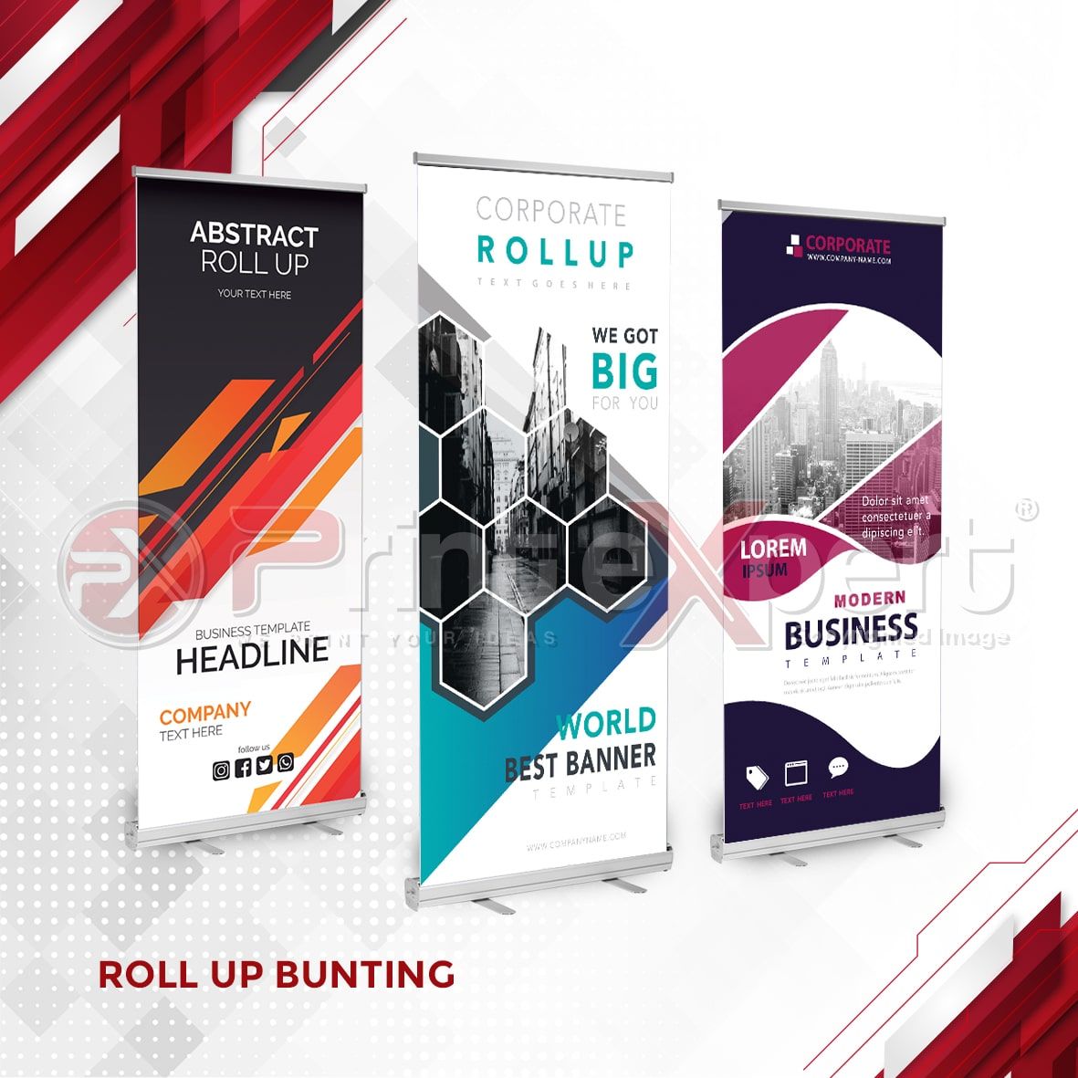 ROLL UP BUNTING PRINT ONLY 80CM x 200cm (OWN DESIGN)