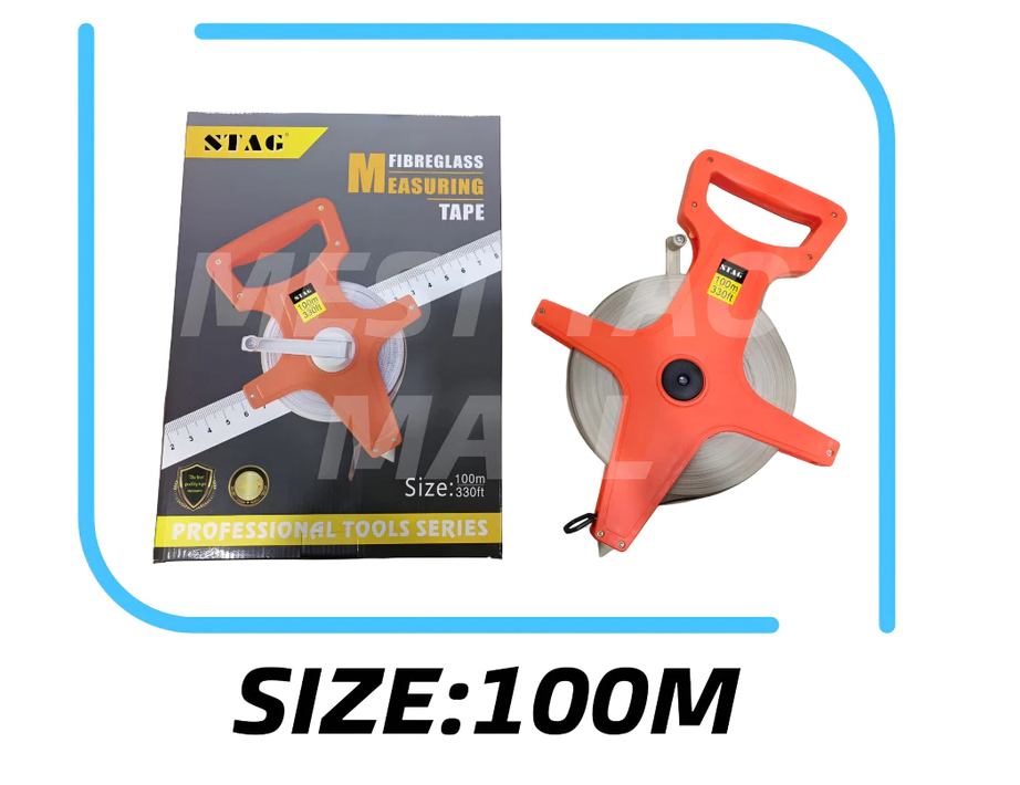 100M A-TYPE RETRACTABLE FIBREGLASS MEASURING TAPE/TALI TAPE PANJANG