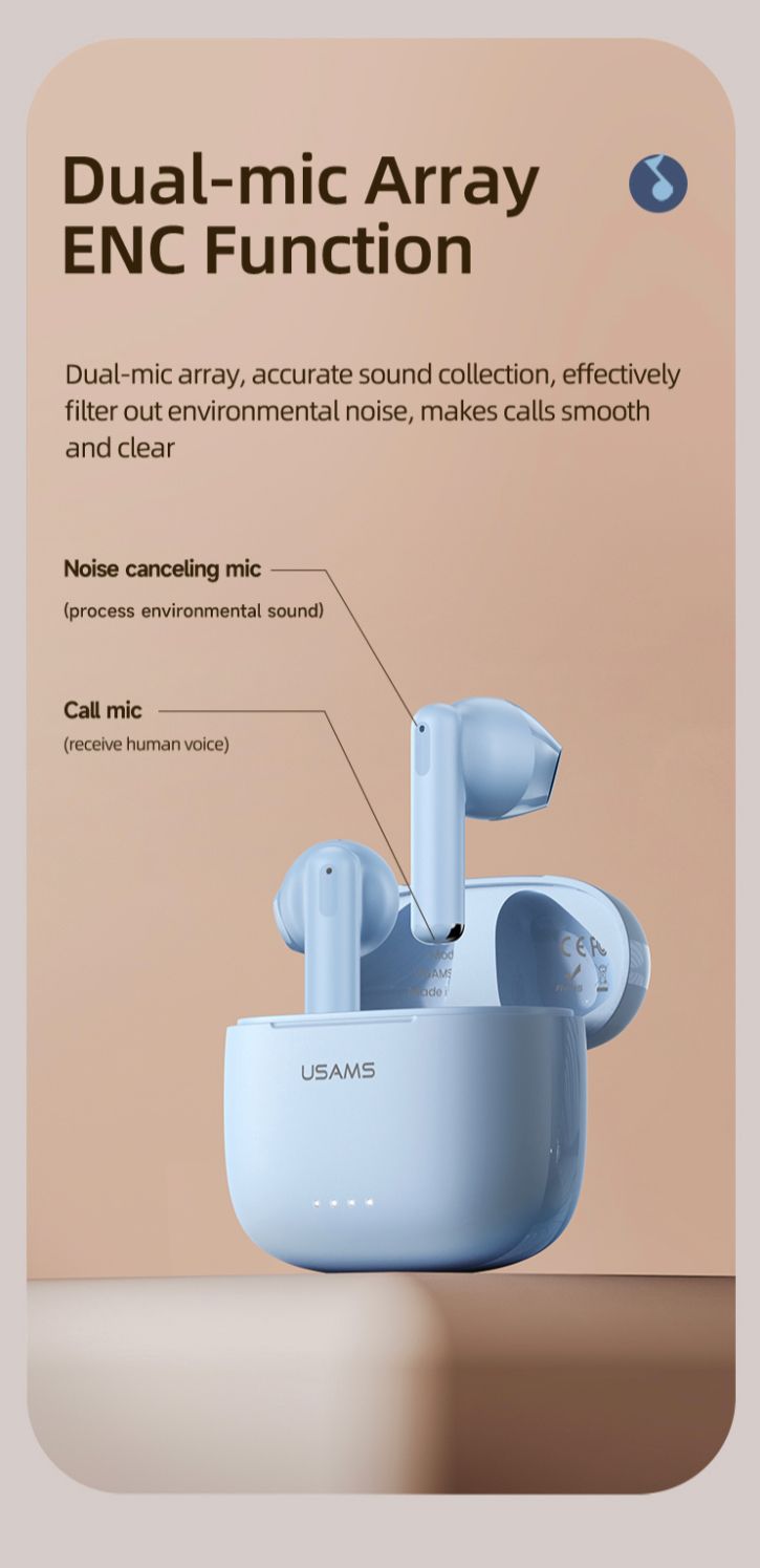 USAMS-US14 Dual-mic ENC Earbuds