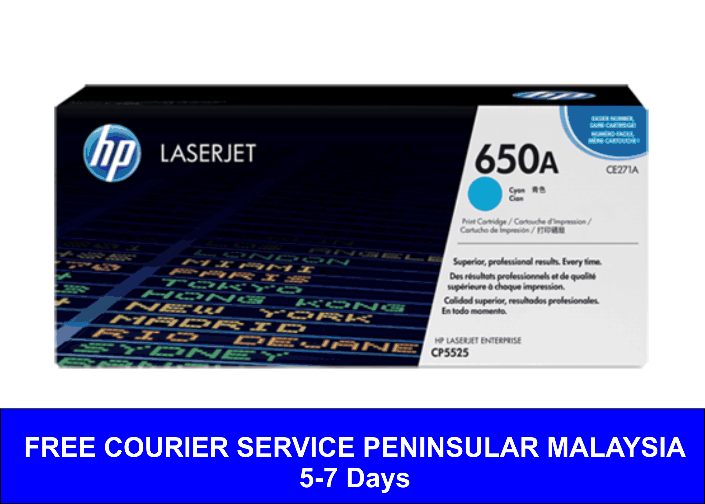 HP 650A Cyan Original LaserJet Toner Cartridge (CE271A)