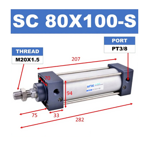 AirTAC SC Series Tie Rod Standard Air Cylinder SC80X100S