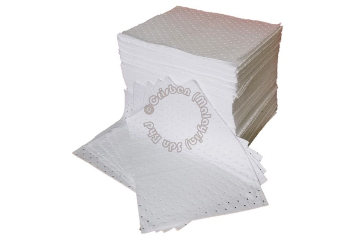 CRISBEN (OPCD 100) - Oil Absorbent Pads (White), DIMPLED, 40cm x 50cm, 100 Sheets/Bale