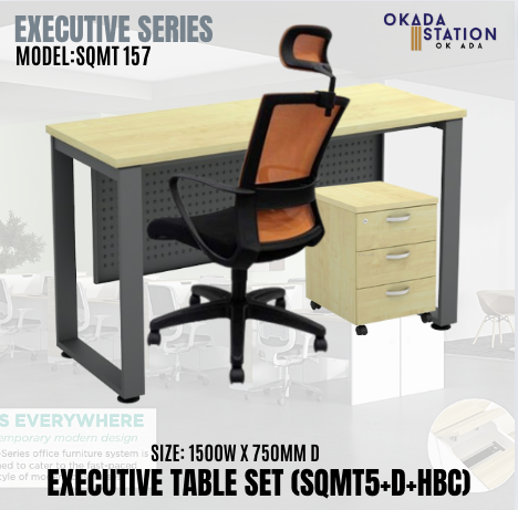 EXECUTIVE SERIES: EXECUTIVE TABLE SET SQMT 157 / 1500MM / OFFICE TABLE SET / OFFICE TABLE