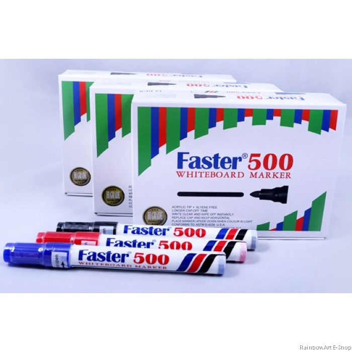 FASTER 500 WHITEBOARD MARKER M-F-500P RED (12)