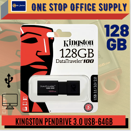 Kingston 128GB USB 3.0 Flash Drive Data Traveler 100