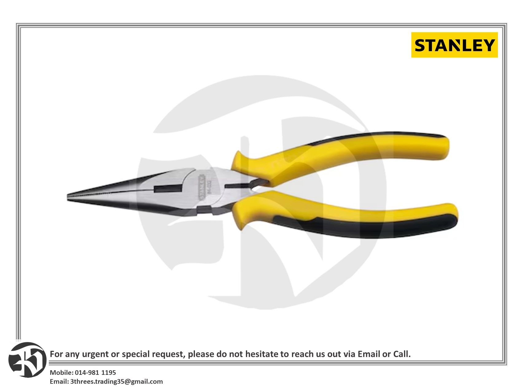 Stanley Long Nose Pliers 6"/8"
