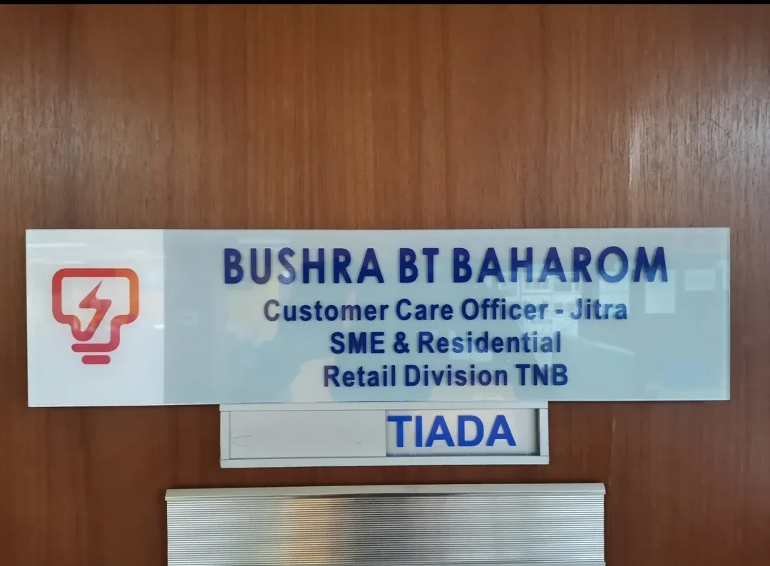 Acrylic Sign for Name and Position