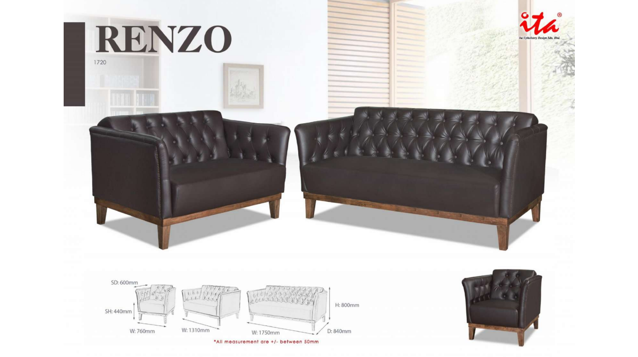 ITA OFFICE SOFA SET - RENZO 1720 SERIES SINGLE SEATER
