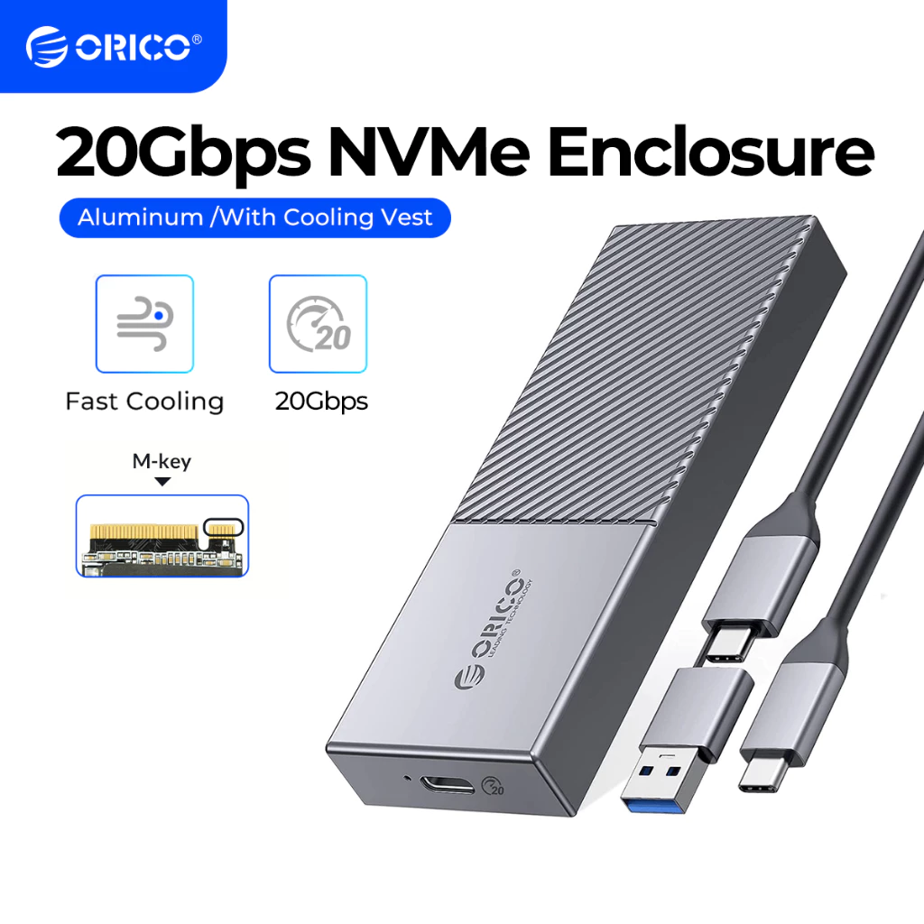 ORICO 20Gbps USB C to M.2 NVMe SSD Enclosure Reader USB 3.2 Gen2x2 to