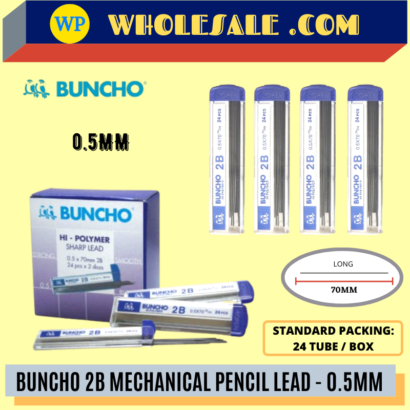 BUNCHO 2B PENCIL LEAD (MATA PENCIL) (0.5MM) (0.7MM) / Buncho / Lead / Mechanical Pencil Lead / Mechanical Pencil Refill / 0.5MM / 0.7MM / Buncho 2B Pencil Lead