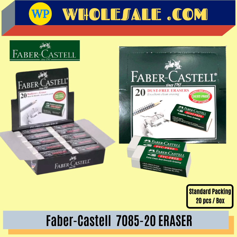 FABER CASTELL PENCIL ERASER 7085-20 / Faber Castell / Eraser / Faber Castell Eraser / 7085-20 / Pemadam Pensil / Dust Free / Smooth Cleaning / Faber Castell Pencil Eraser 7085-20