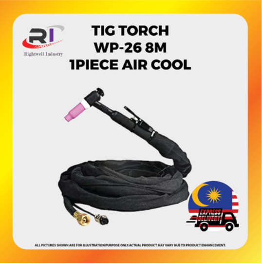 RIGHTWELL TIG WELDING TORCH WP-26 8M [1 PIECE] AIR-COOLED FULL SET