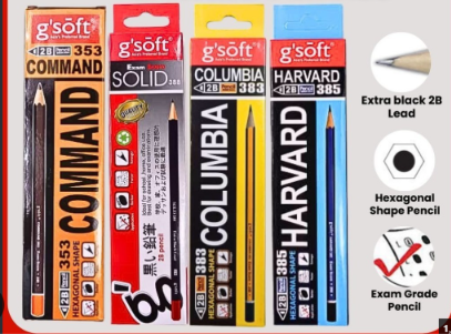 G'Soft Quality 2B Writing Pencils 353 X12's 2B Pencil PI-488-KK