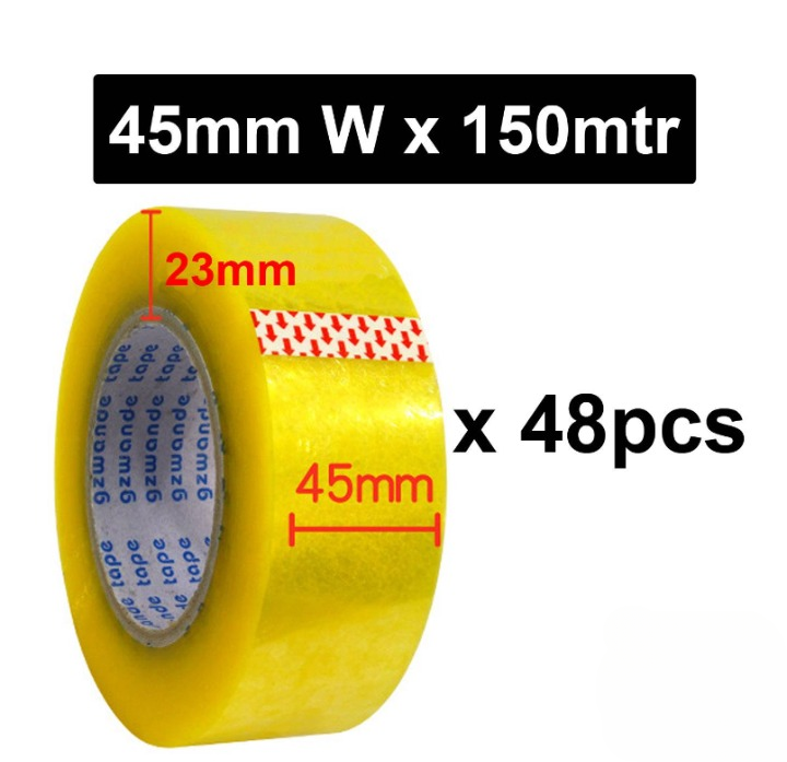 OPP TAPE 45MM X 150MTR ADHESIVE TRANSPARENT PACKAGING TAPE [48PCS PER CARTON]