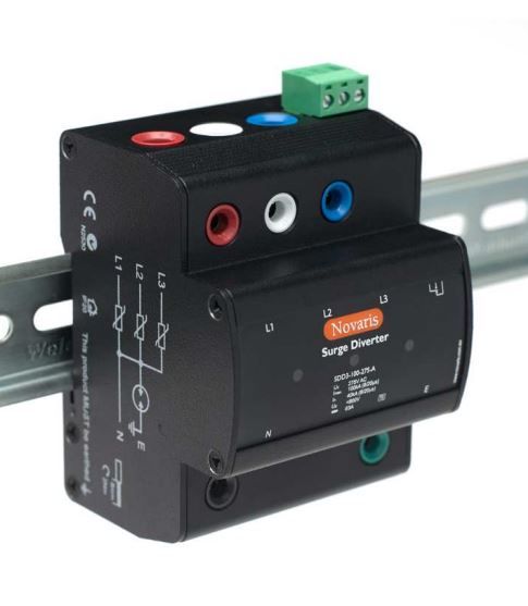 Surge Diverter, 3 Phase, 100kA, 275VAC, All Mode, Alarm contact SDD3-100-275-A