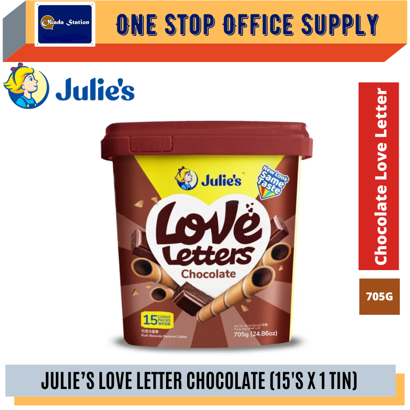 JULIE'S LOVE LETTER CHOCOLATE BISCUIT 700G TIN /Julie's /Biscuit /Chocolate Biscuit /Love Letter /Tin /Julie's Love Letter Chocolate Biscuit